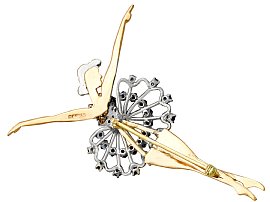 Gold Dancer Brooch with Diamonds