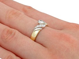 vintage solitaire twist ring wearing