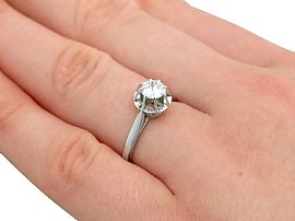 Wearing 1920s Diamond Solitaire Engagement Ring