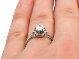 1920s Diamond Solitaire Engagement Ring on Hand