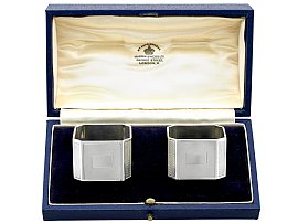 Boxed Antique English Silver Napkin Rings