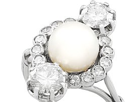 large pearl and diamond ring