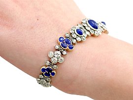 antique sapphire and diamond bracelet wearing