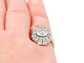 Art Deco Diamond Ring Wearing Finger