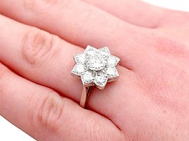 Vintage Floral Cluster Ring on finger