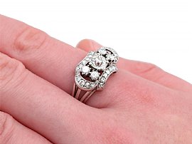 1950s White Gold and Diamond Ring