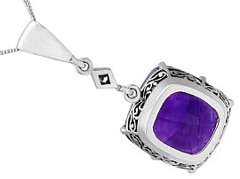 White Gold Amethyst Pendant for Sale