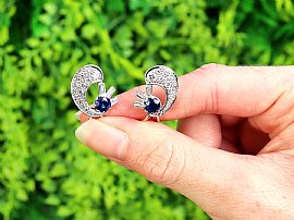 sapphire and diamond clip on earrings