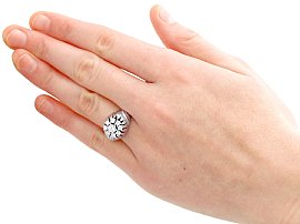 diamond cluster ring white gold wearing