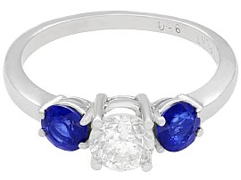 Sapphire and Diamond Trilogy Ring