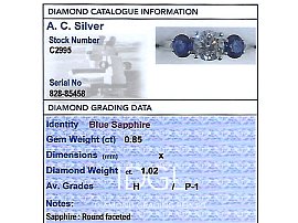 Sapphire and Diamond Trilogy Ring for Sale UK Grading