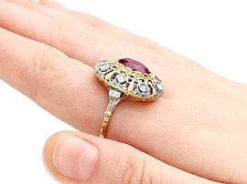 Wearing Antique Amethyst and Diamond Ring