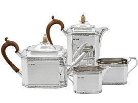 Sterling Silver Four Piece Tea and Coffee Service - Antique George V (1928)