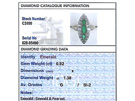 Emerald and Diamond Marquise Ring Card
