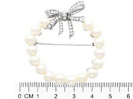 size of Natural Pearl and Diamond Brooch