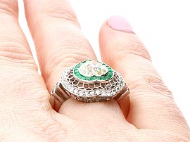 Wearing Antique Emerald and Diamond Ring