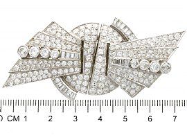 size of Art Deco Diamond Double Clip Brooch