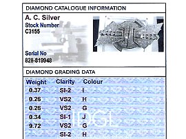 Art Deco Diamond Double Clip Brooch Grading 