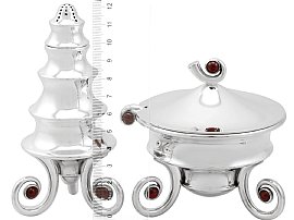 Silver Condiment Set with Gems