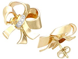 Vintage Diamond Earrings in Gold