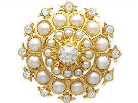 Victorian Gold and Pearl Pendant Brooch