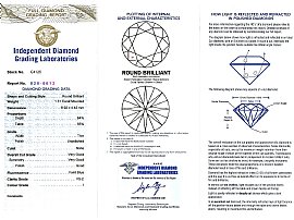 Round Brilliant Cut Three Stone Engagement Ring Certificate 