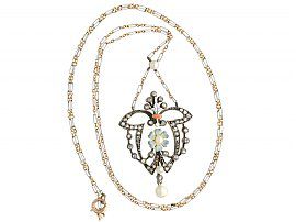 Antique Pearl and Enamel Pendant 