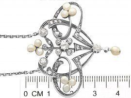 Antique Pearl and Diamond Pendant Size