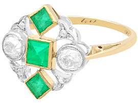 Art deco emerald ring
