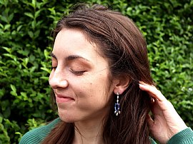 Ceylon Sapphire Earrings UK Wearing