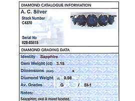 Antique 5 Stone Sapphire Ring Grading Data 
