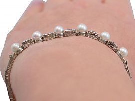 1930s Pearl and Diamond Bracelet