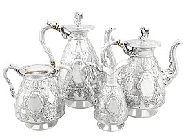 Sterling Silver Four Piece Tea and Coffee Service - Antique George V (1911); C4387