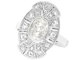 1.79ct Diamond and 15ct White Gold Dress Ring - Antique Circa 1930
