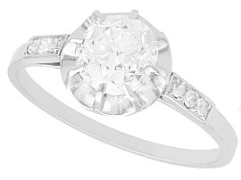 1.22 ct Diamond and Platinum Solitaire Ring - Antique French Circa 1920