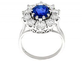 Oval Cut Blue Sapphire and Diamond Ring