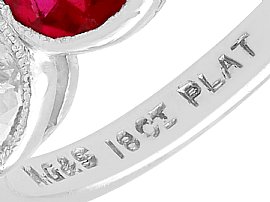 Ruby and Diamond Trilogy Ring Hallmarks