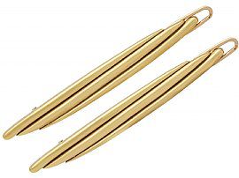 18 ct Yellow Gold Hair Clips by Cartier - Vintage 1978