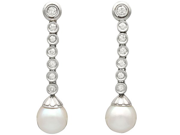 Pearl and Diamond Drop Earrings UK
