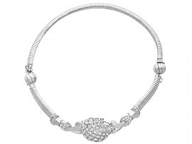 vintage diamond necklace in white gold