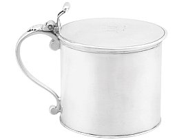 Sterling Silver Drum Mustard Pot - Antique George III (1776)