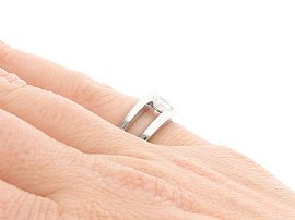 Wearing Double Band Solitaire Engagement Ring