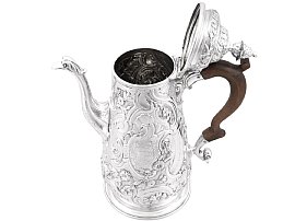 Georgian Silver Coffee Pot Open