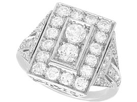 2.49ct Diamond and Platinum Dress Ring - Art Deco - Antique Circa 1930