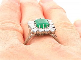 Emerald Cluster with Baguette Diamonds 