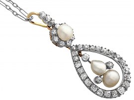 Antique Diamond Pendant with Pearls