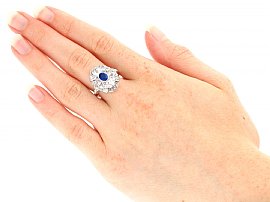 Blue Sapphire and Diamond Ring Wearing