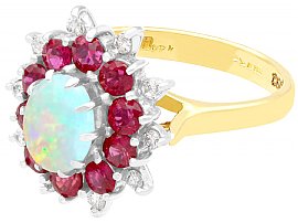 Opal and Ruby Ring Vintage