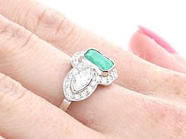 Emerald and Diamond Ring Set in Platinum