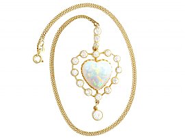 Antique Opal Heart Pendant